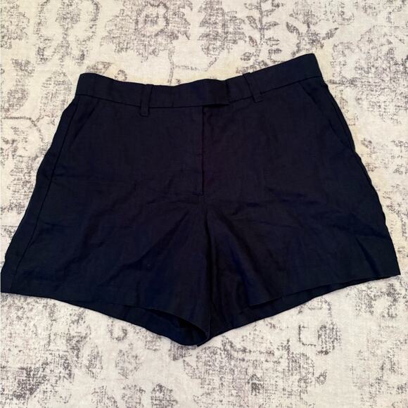 Abercrombie & Fitch Premium Linen Fixed Waist Shorts Black Size 31 NWT Coastal - Picture 3 of 10